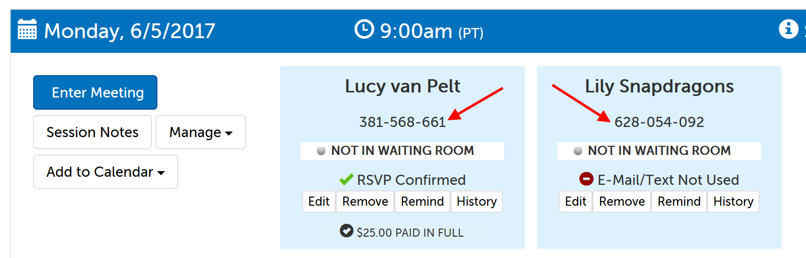 E-Mail/Text Not Used status