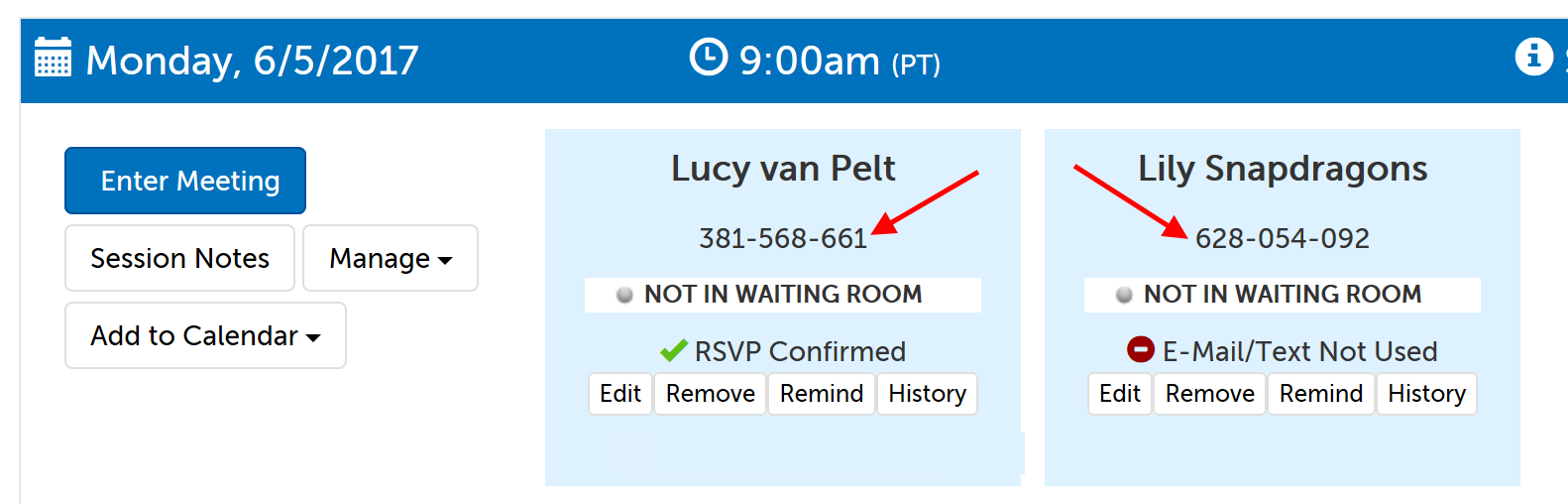 E-Mail/Text Not Used status