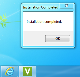 Installation complete message.