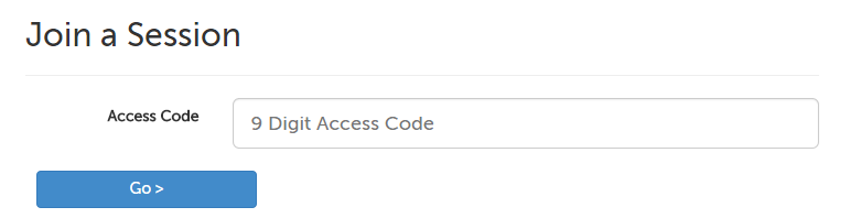 Screencap showing where to input the Access Code