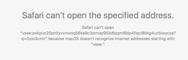 safari can't open the specified address