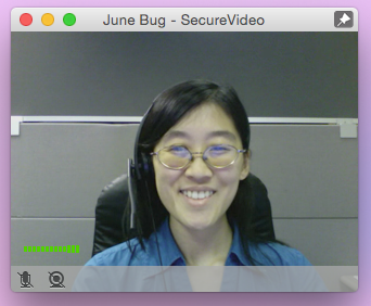 Screencap showing a video tile on a Mac