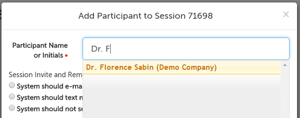 Name of fellow account user in drop-down