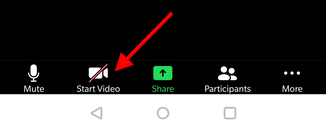 Arrow pointing to Start Video button