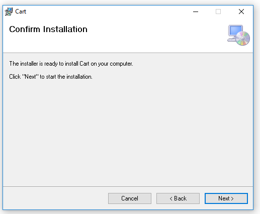 Confirm Installation message