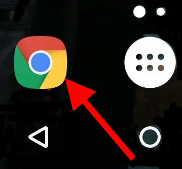 Arrow pointing to the Chrome icon